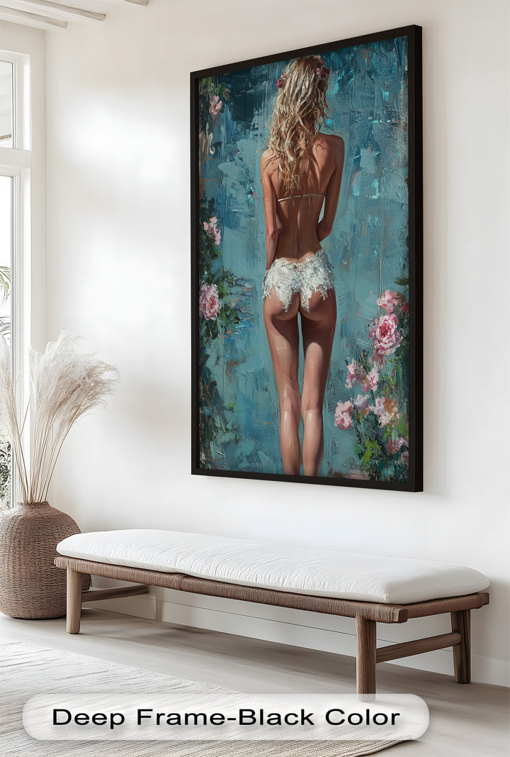 Floral Reverie – Dreamlike Summer Nude Oil Painting