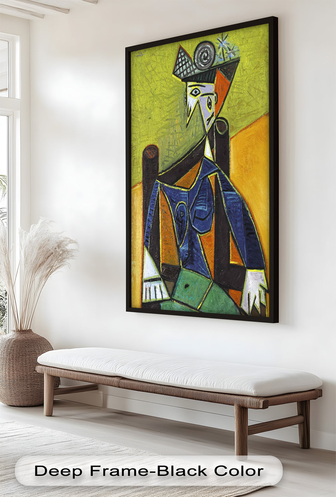 Woman with Spiral Hat – Geometric Abstract Picasso Oil Painting