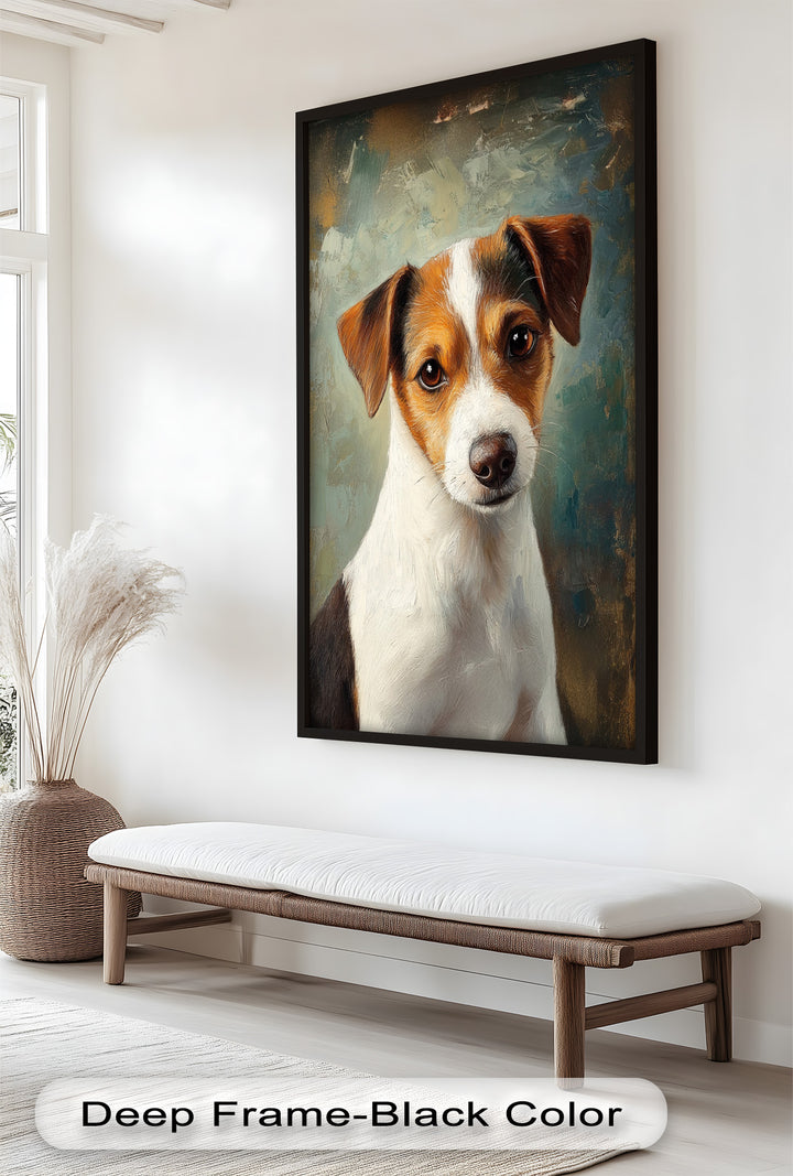 Jack Russell Portrait mit seelenvollem Blick - Tierölgemälde