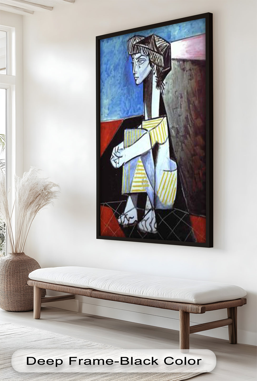 Seated in Reflection – Picasso Style Abstract Oil Painting