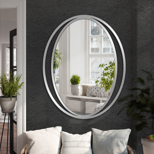 Thin line modern oval home mirror