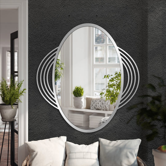 Modern geometric oval mirror