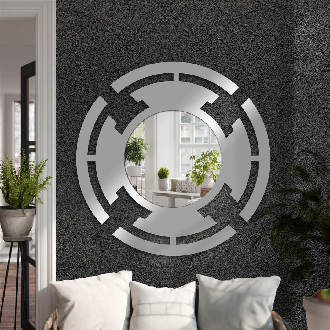 modern black metal floor mirror