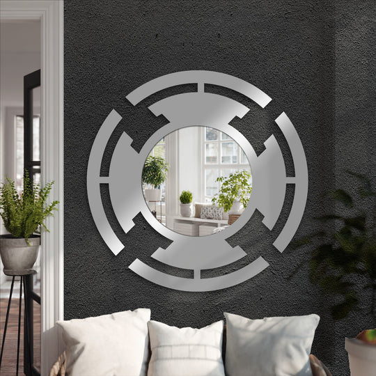 modern black metal floor mirror