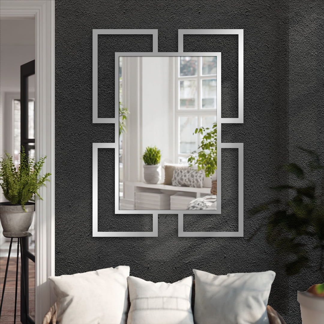 geometric symmetry metal wall mirror