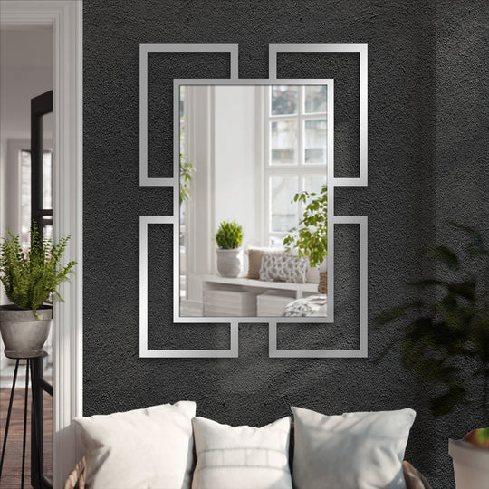 geometric symmetry metal wall mirror