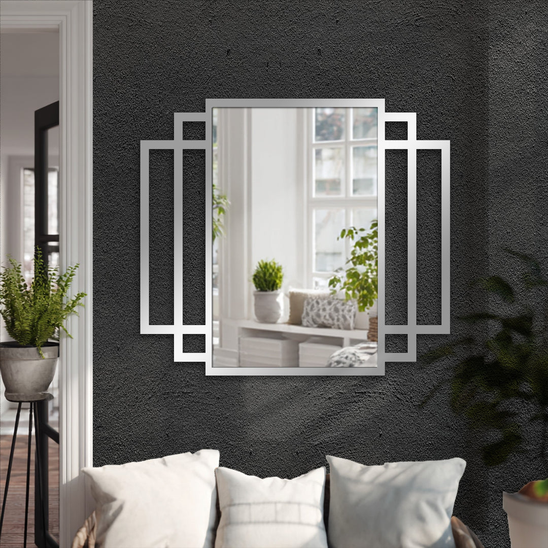 Oval der kosmischen Wellen Wandspiegel  – Moderner, geschichteter Metallspiegel