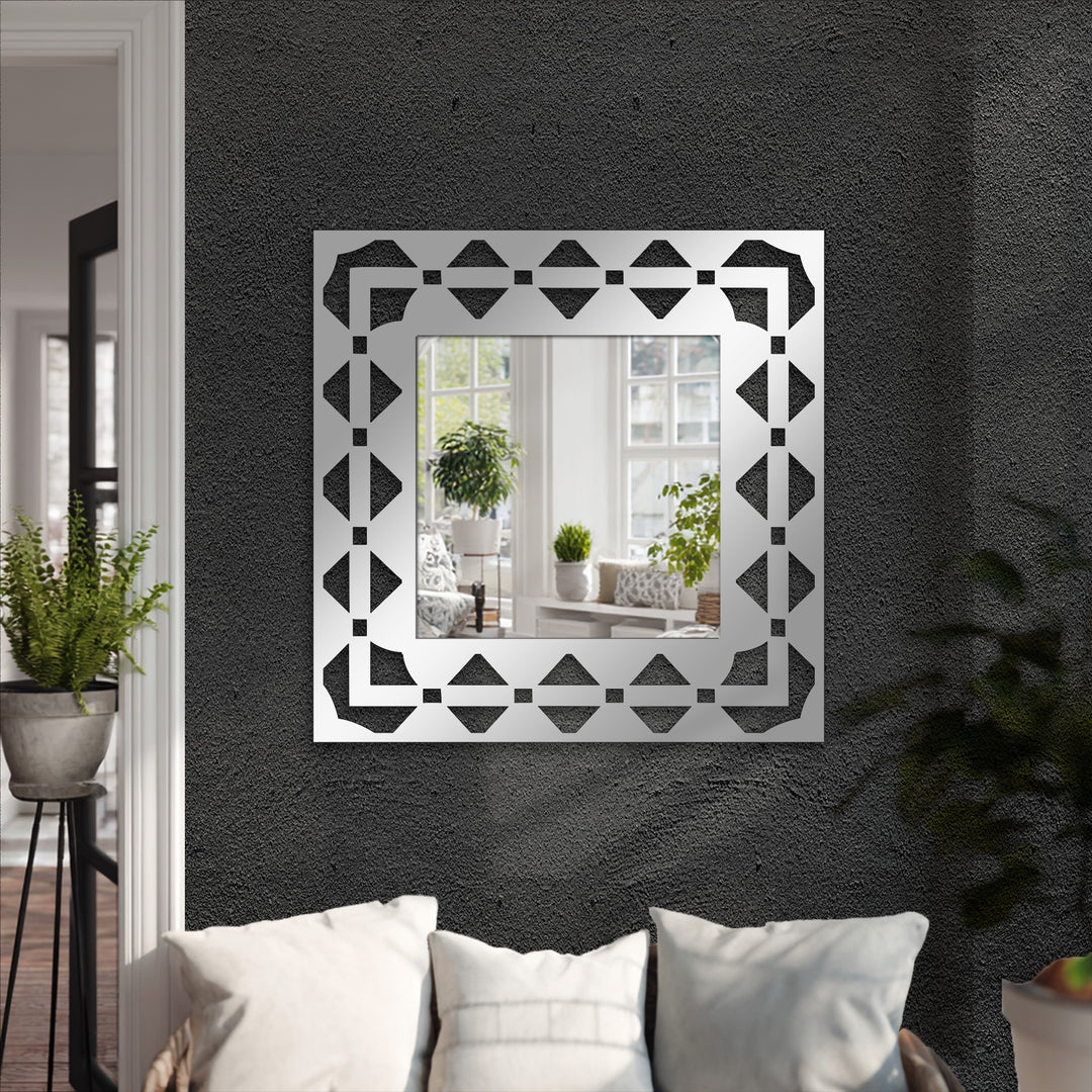Contemporary ornamental metal mirror