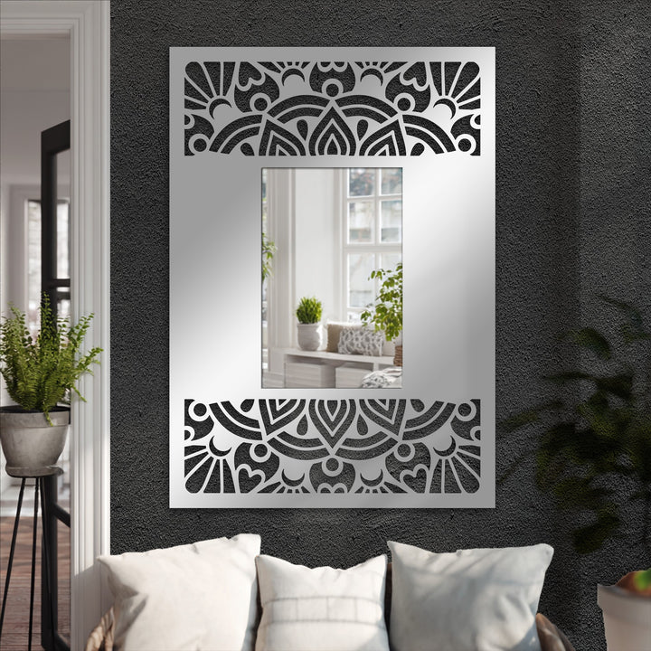 mandala pattern floor mirror
