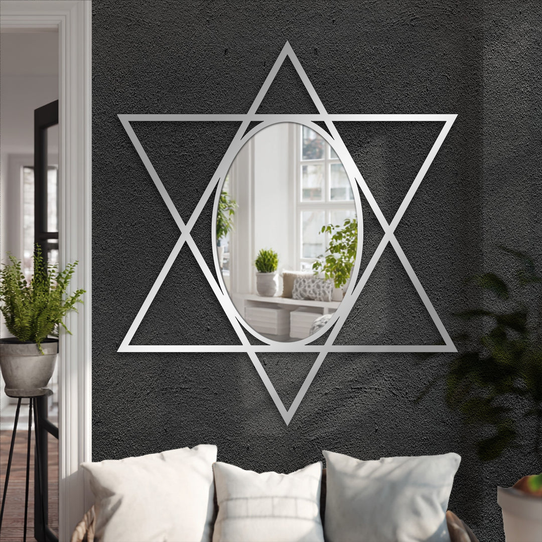 Star Shape Geometric Oval Wall Mirror