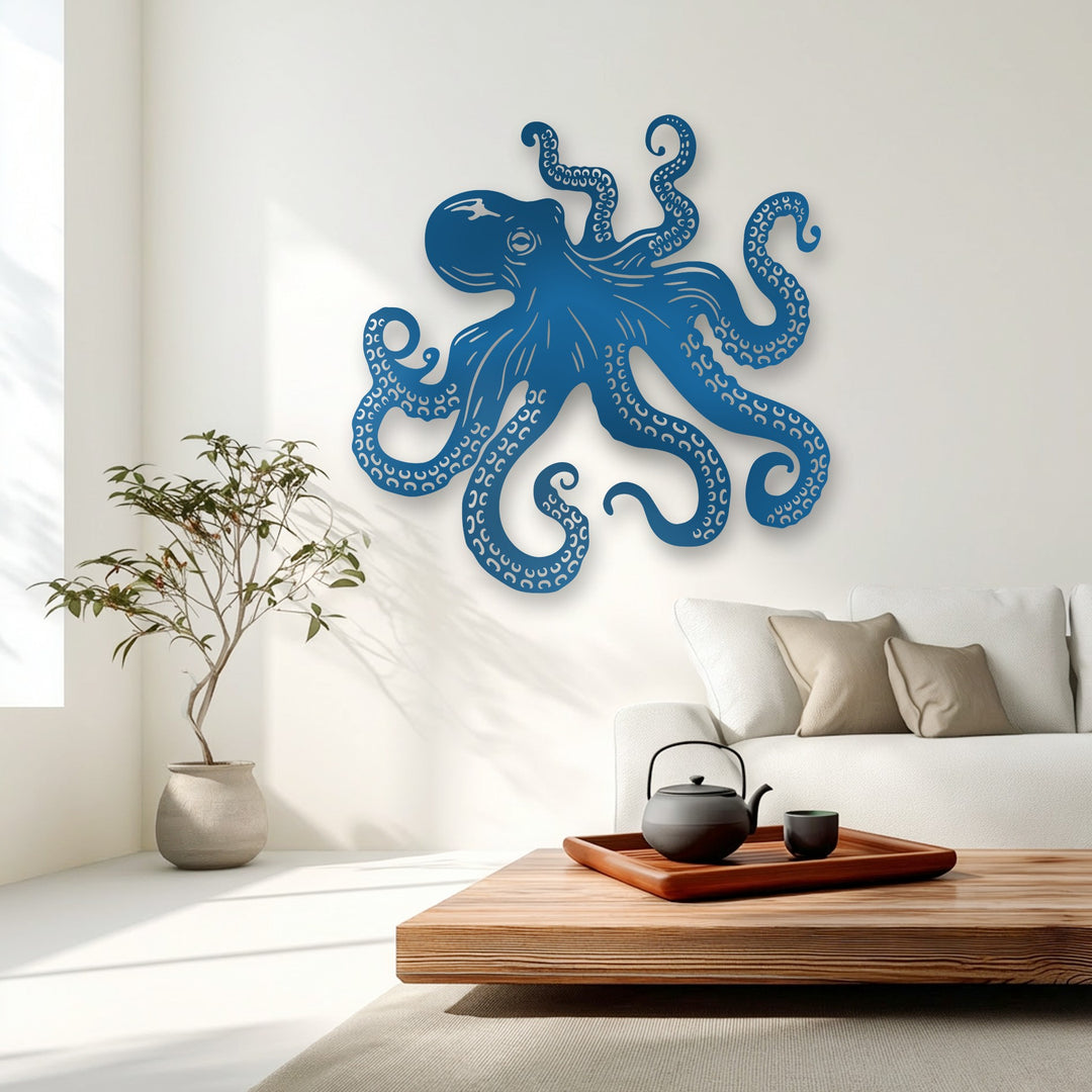 Octopus Tentacles Metal Wall Art – Nautical Ocean Decor