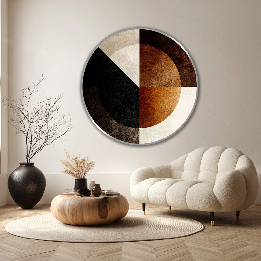 modern geometric wood painting