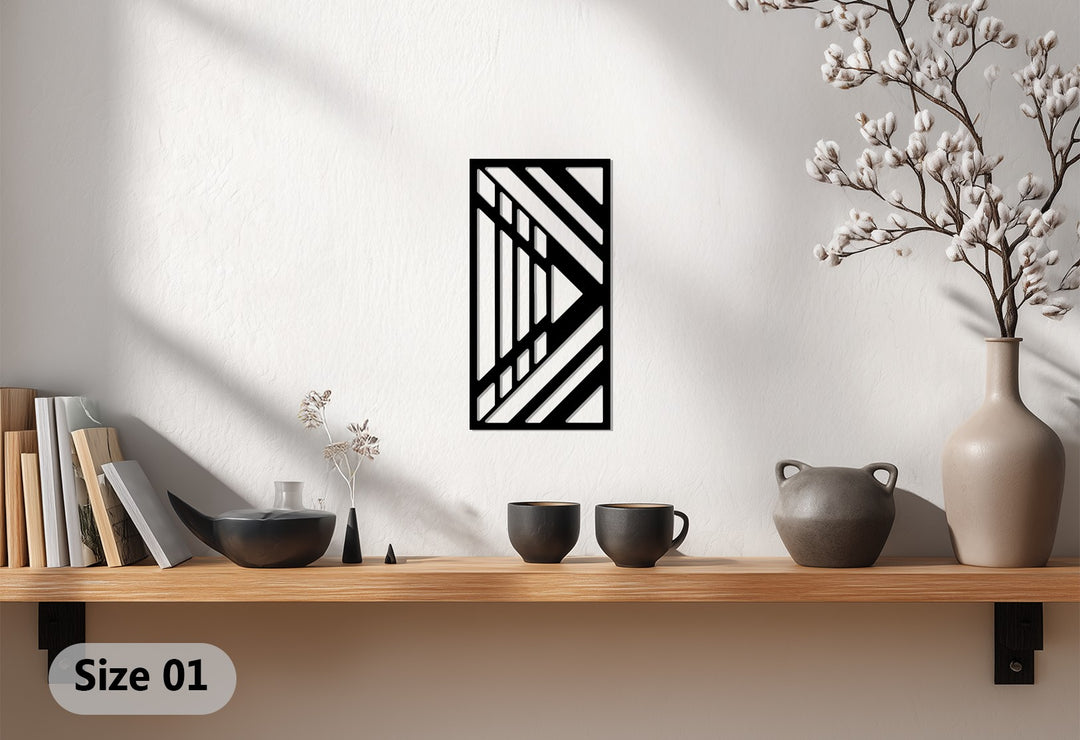 التدفق الديناميكي – هندسة تجريدية حديثة فن جداري معدني