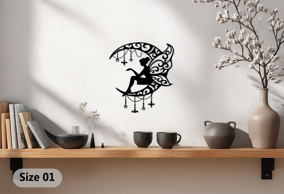 جنية ضوء القمر - مسحورة فن جداري معدني