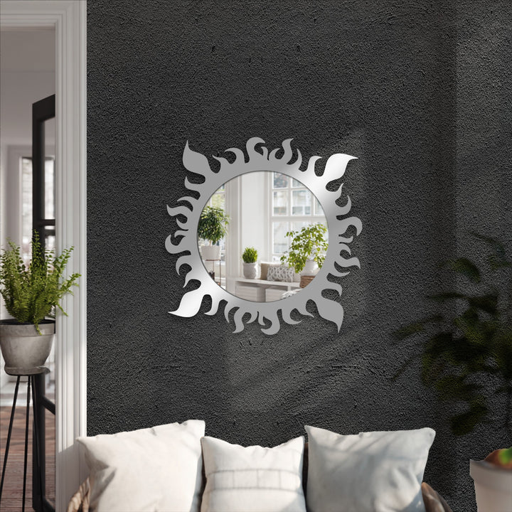 Artistic flame edge mirror modern interior