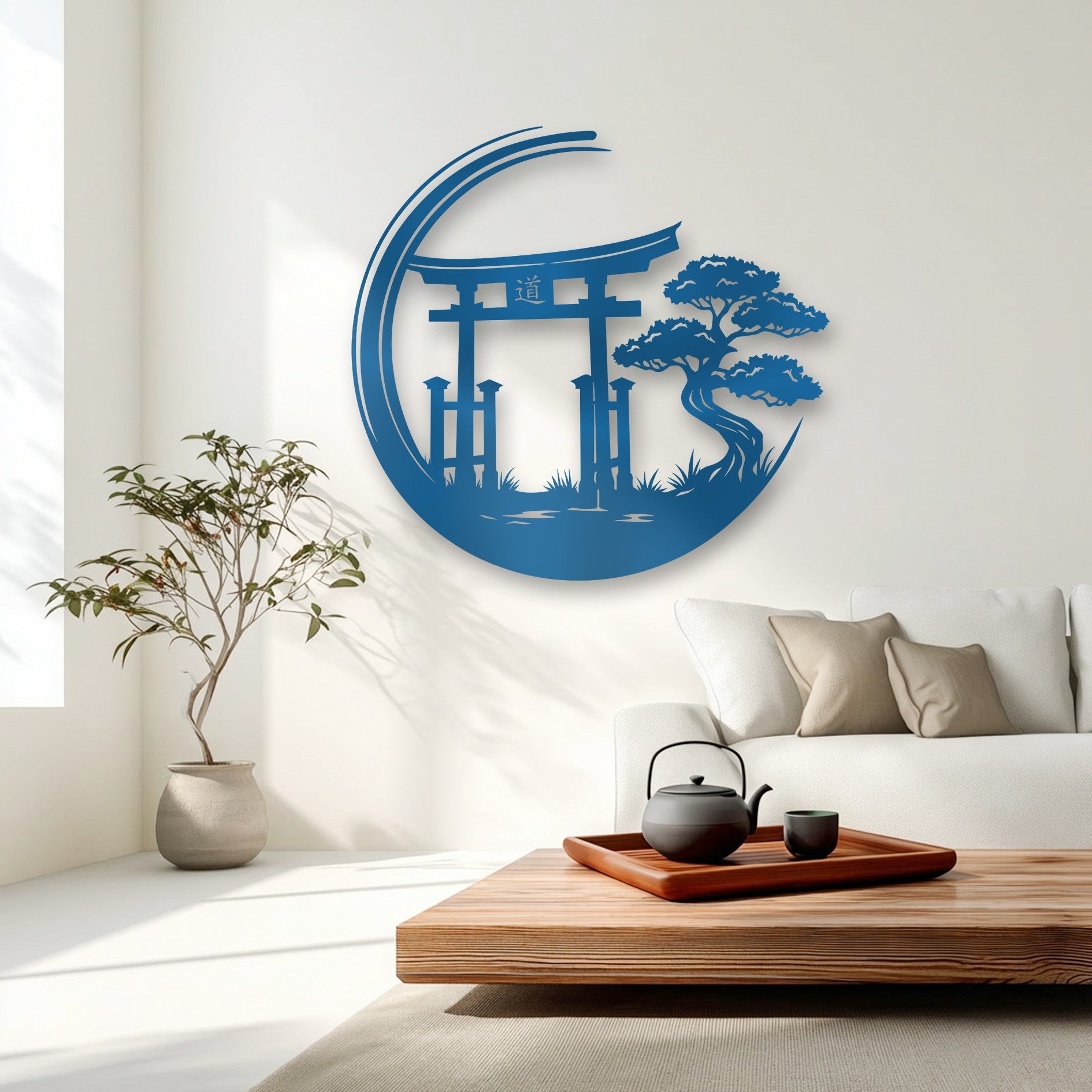 Zen Garden Metal Wall Art – Torii Gate Japanese Decor – MyPhotoStation