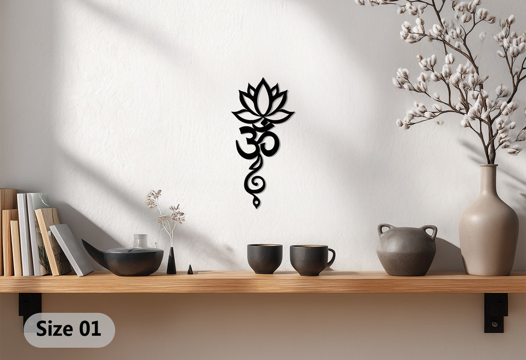 Lotus Om Metal Wall Art – Spiritual Yoga-Inspired Home Décor