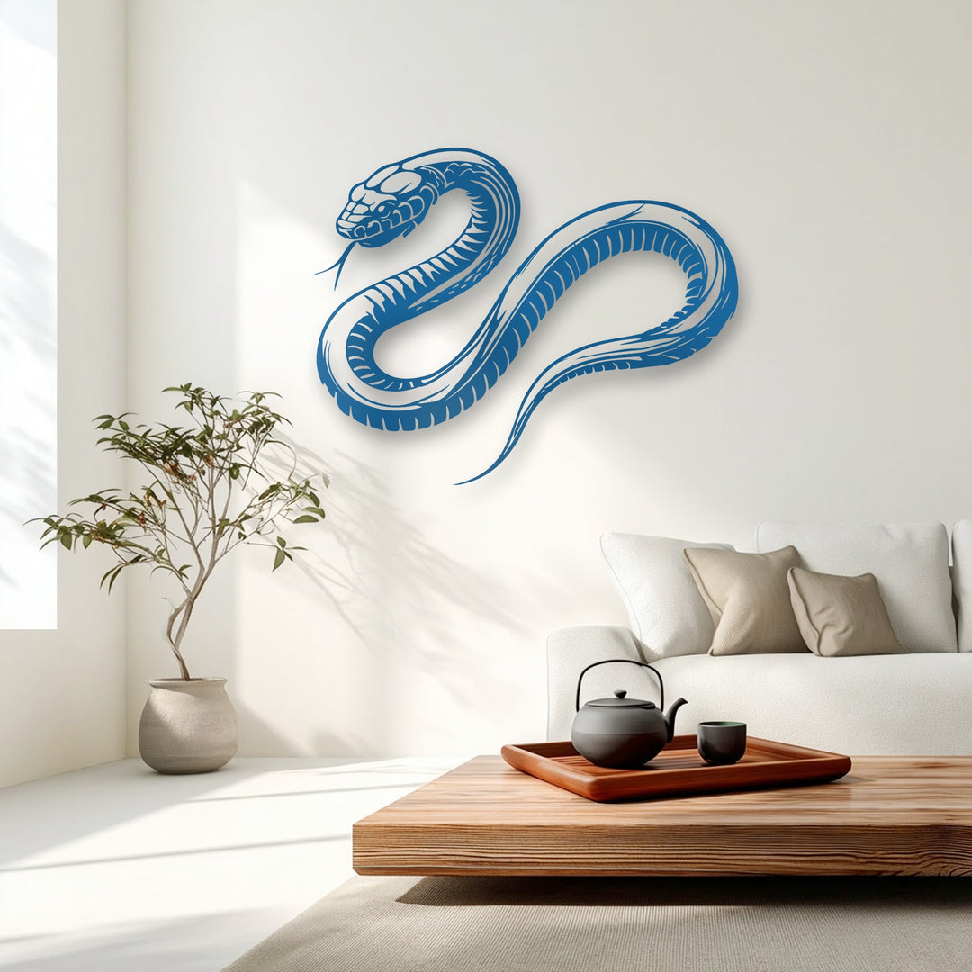 Venom Curve – Snake Silhouette Metal Wall Art