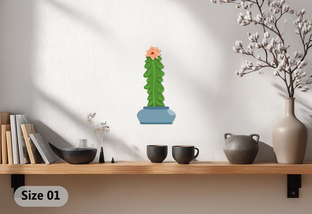 Featuring the metal column cactus, this modern botanical decoration wall art is a striking, minimalist piece of vertical decor that adds a contemporary touch.