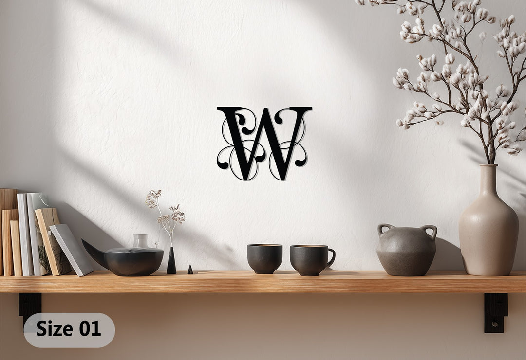 Elegant Initial Letter Metal Wall Art – Monogram Home Decor