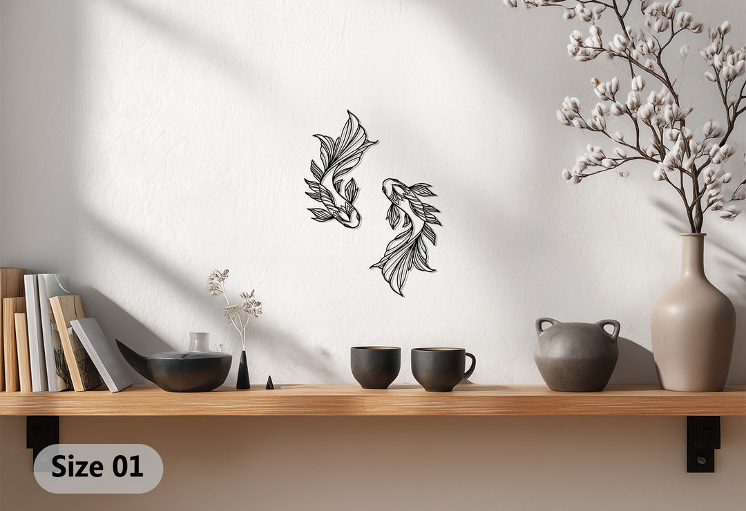 Koi Fish Harmony – Elegant Metal Wall Art
