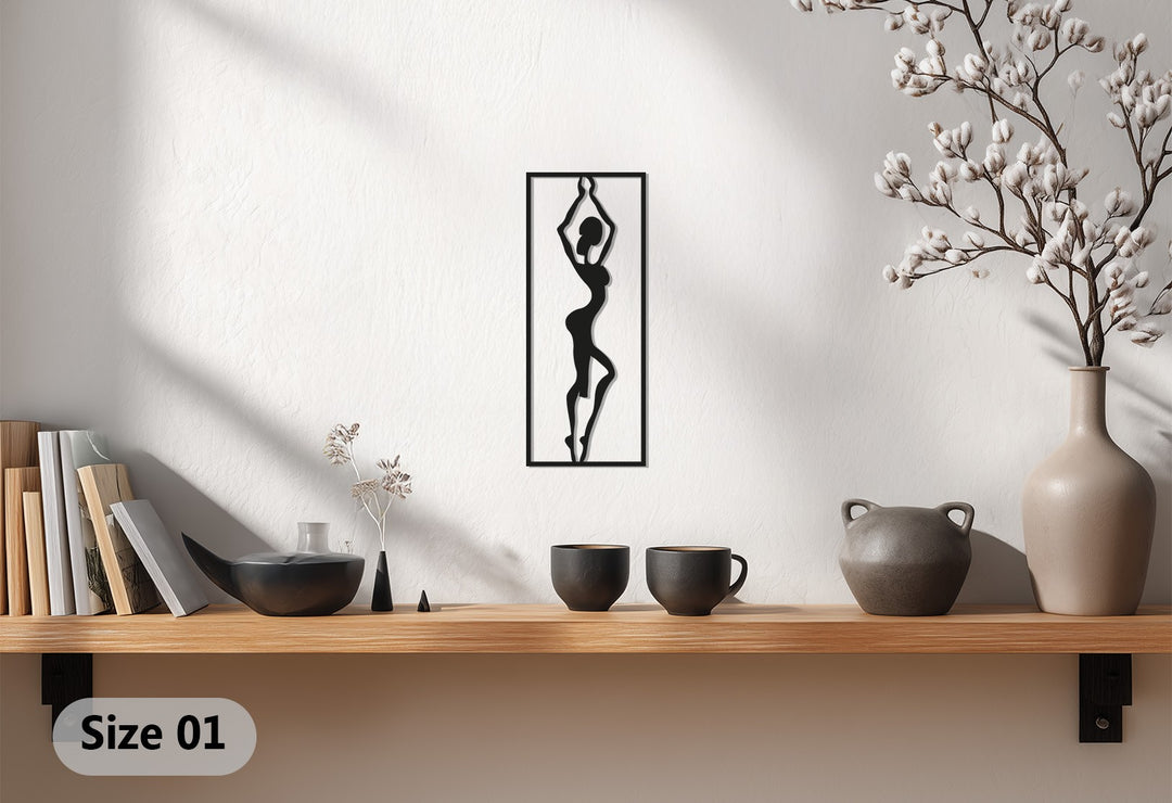 African Tribal Woman Metal Wall Art – Elegant Silhouette Decor