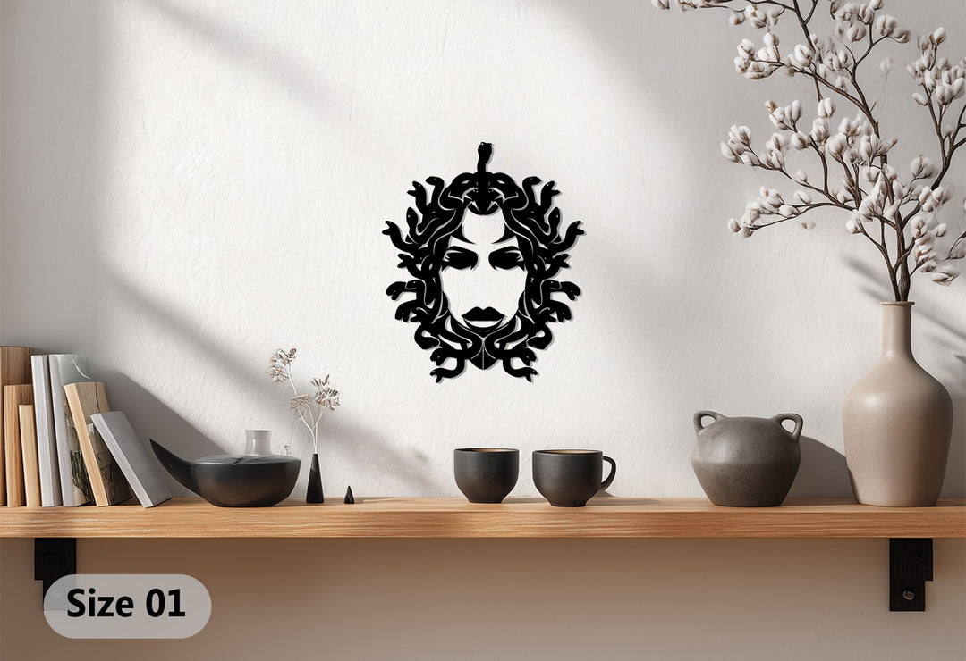 Medusa Metal Wall Art – Mythological Greek Goddess Silhouette