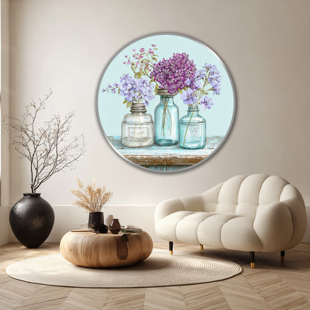 glass jar flower oil painting