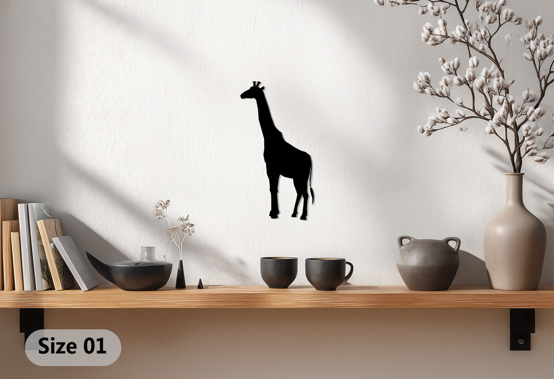 Giraffe Metal Wall Art – Safari Wildlife Silhouette Décor