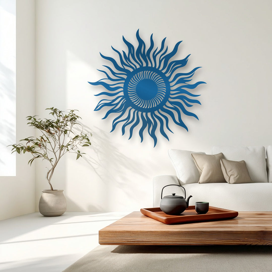 Abstract Sun Metal Wall Art – Modern Celestial Wall Decor