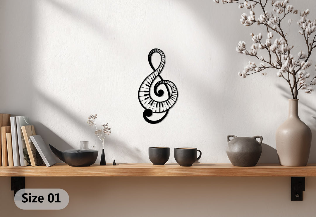 Piano Keys Treble Clef Metal Wall Art – Music Inspired Decor