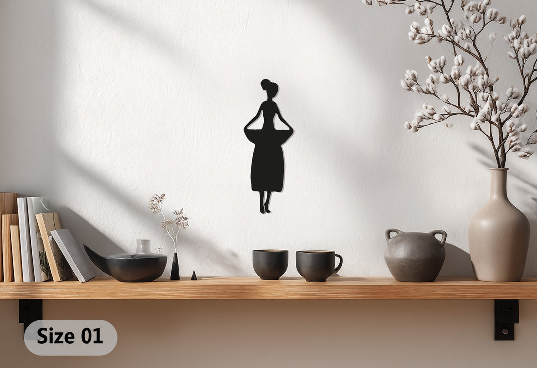 African Woman Metal Wall Art – Cultural Dance Silhouette