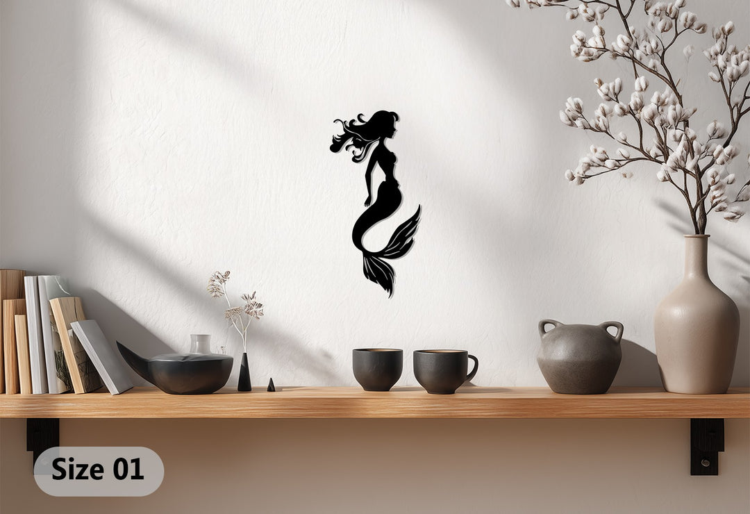 Ocean Dream Mermaid – Elegant Metal Wall Art for Modern Interiors