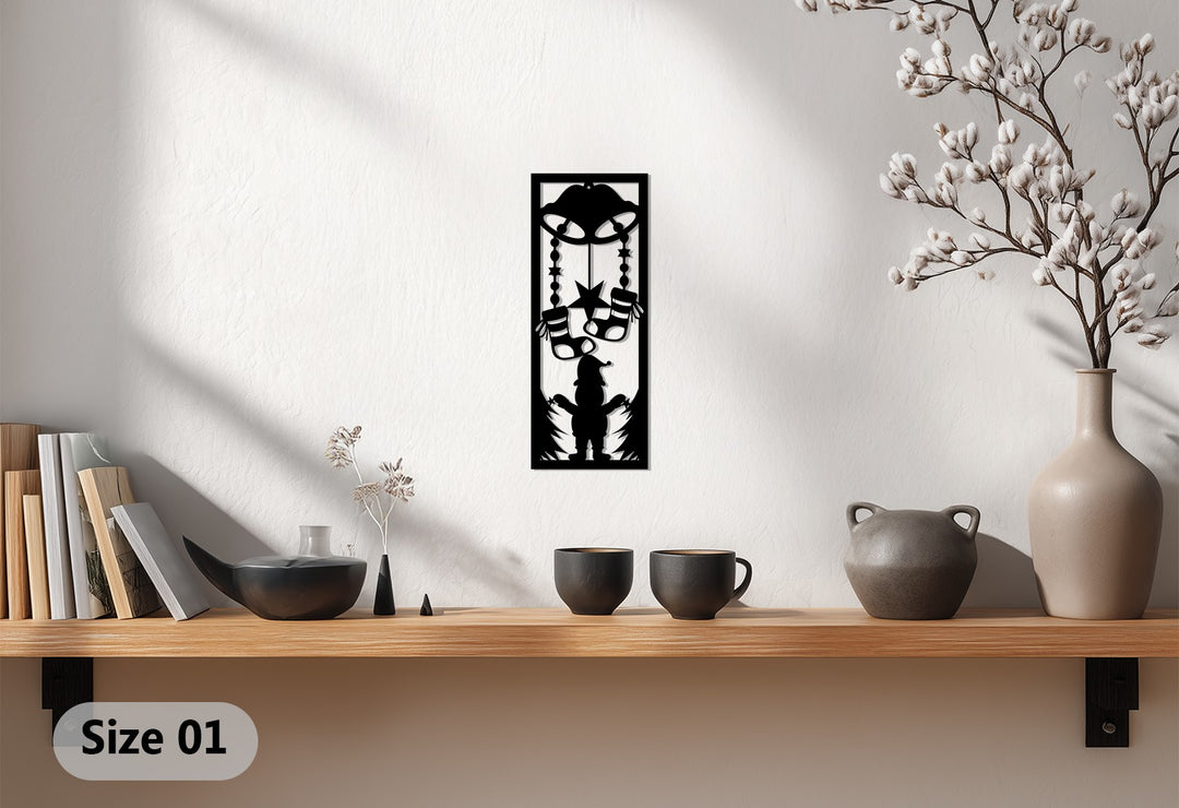 أجراس جنية عيد الميلاد – عطلة احتفالية فن جداري معدني