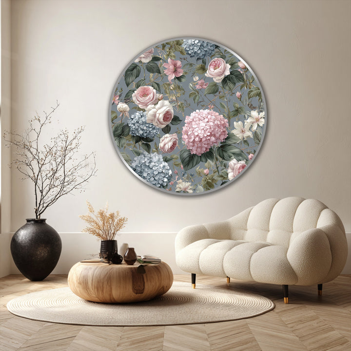 classic roses round oil painting
