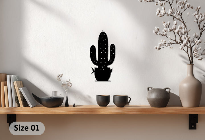 High-quality metal ensures this cactus decoration wall art maintains its sleek silhouette and lasting aesthetic appeal.