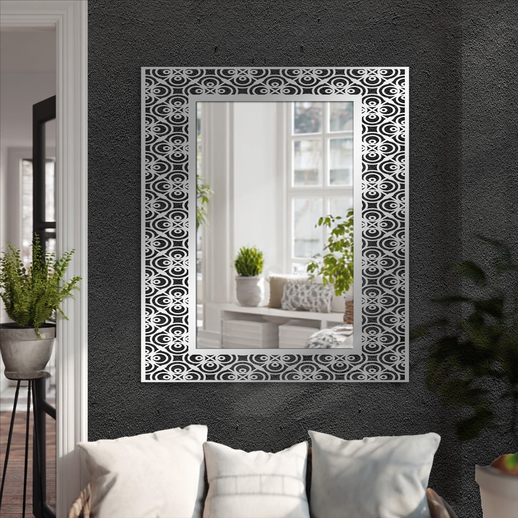 Pattern Mirror Frame Background Circular Pattern Frame Floor Mirror – MyPhotoStation