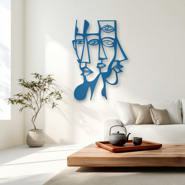 The premium metal construction of this abstract dual faces decoration wall art showcases its durability and sleek, modern finish.