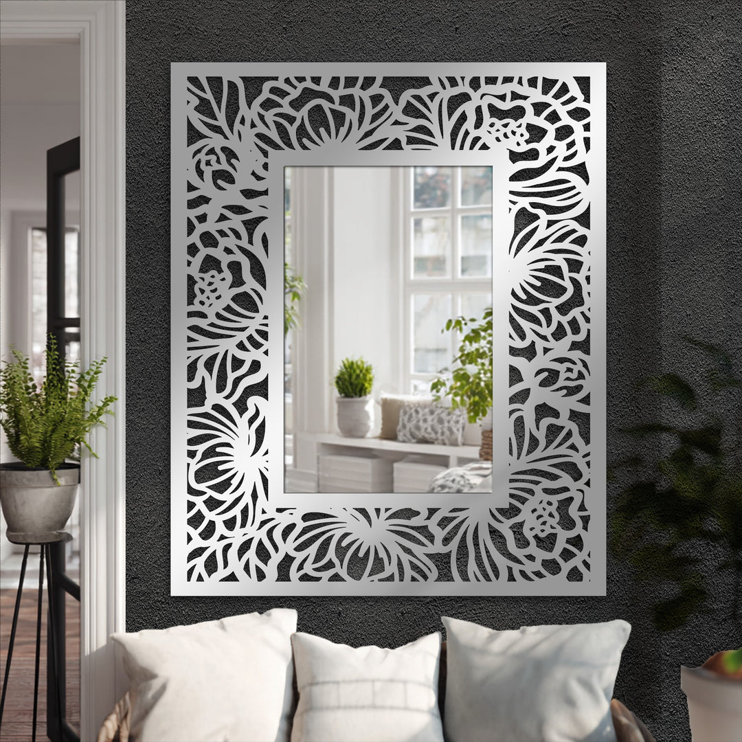 modern botanical floor mirror