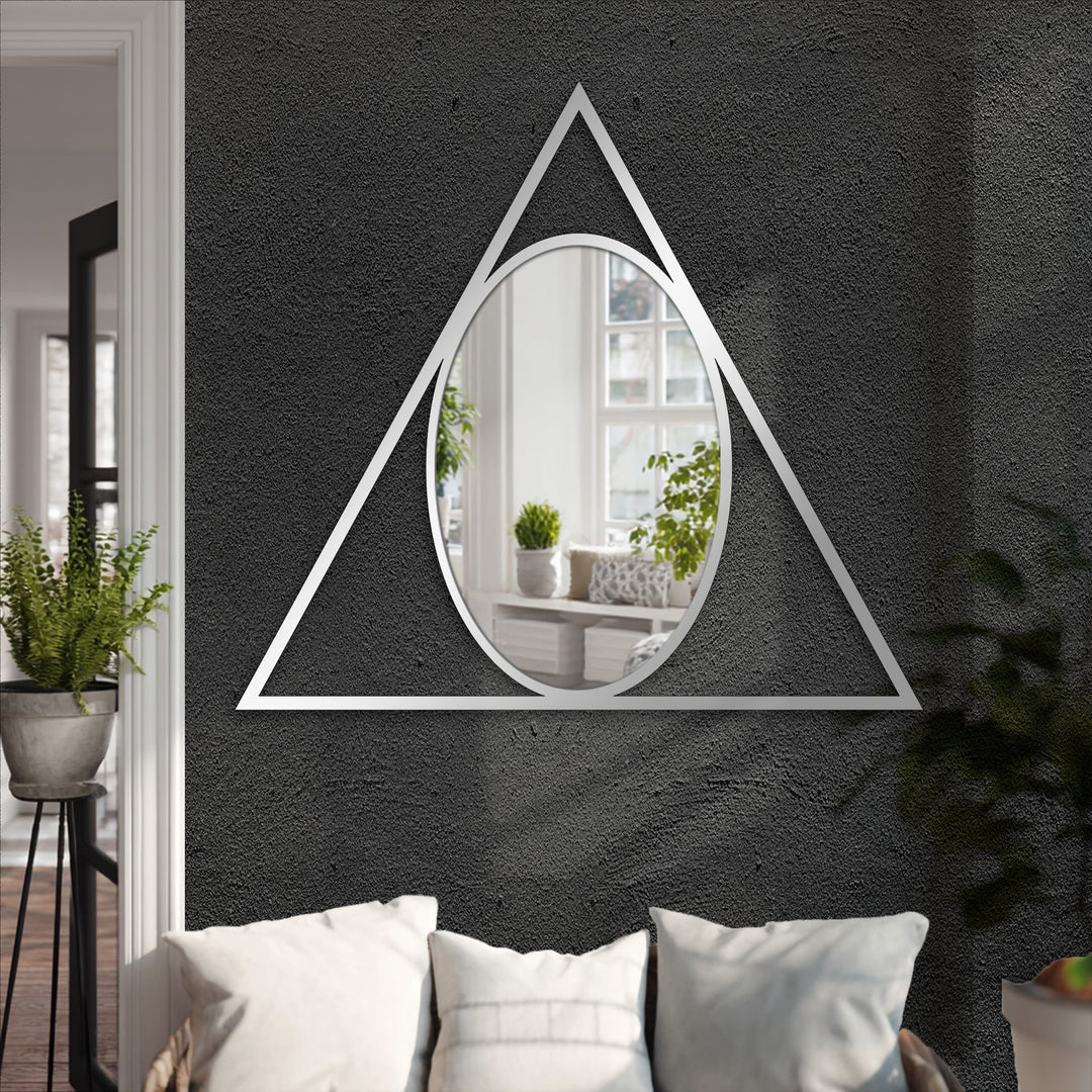 Contemporary oval inside triangle décor