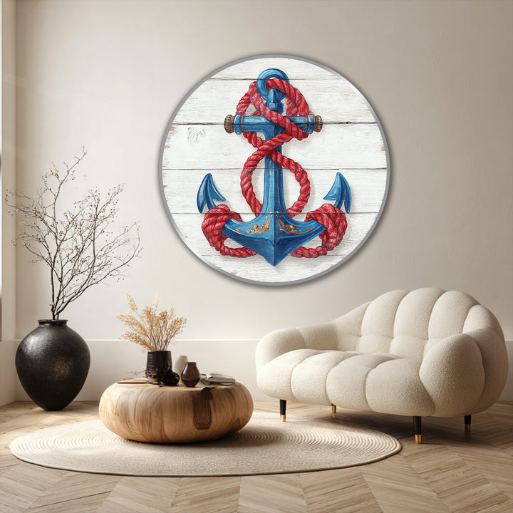 navy blue anchor wall art