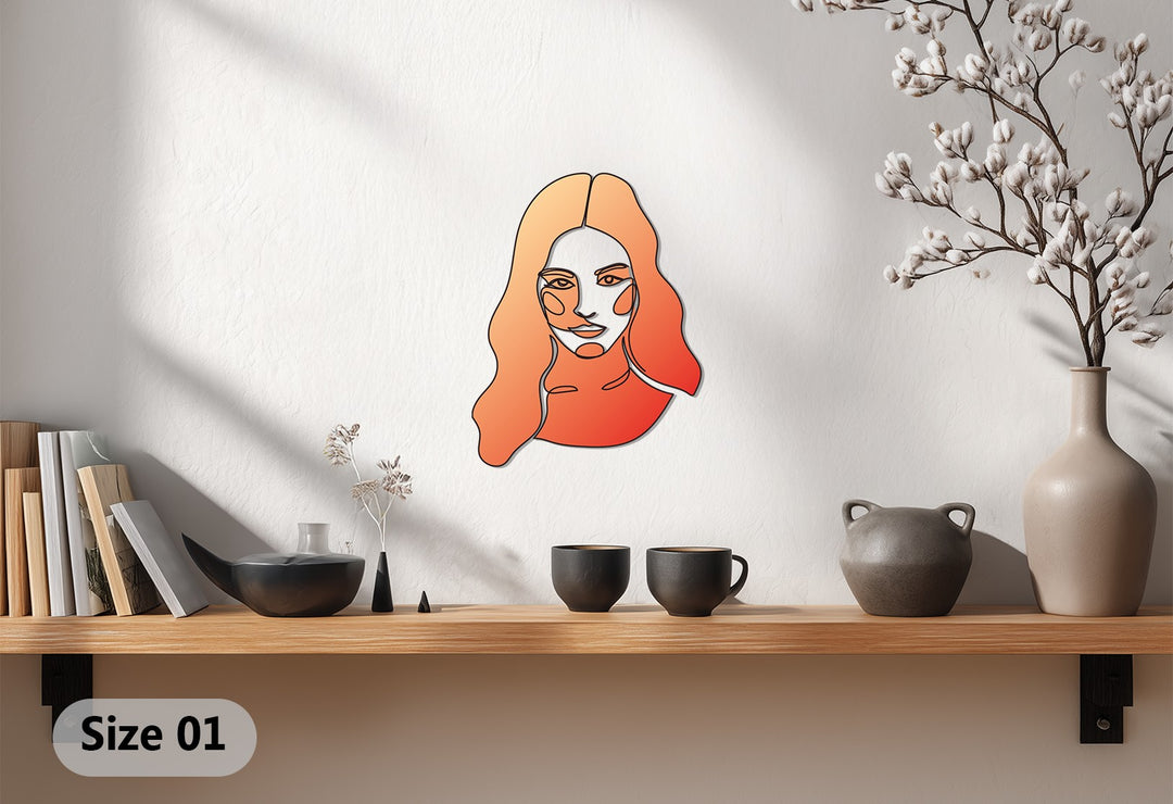Abstract Woman Line Art Metal Wall Art – Modern Minimal Decor