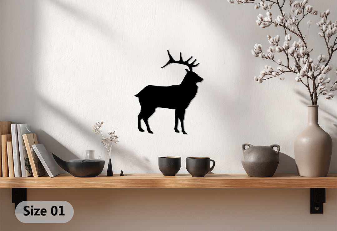 Deer Silhouette Metal Wall Art – Rustic Nature-Inspired Home Décor
