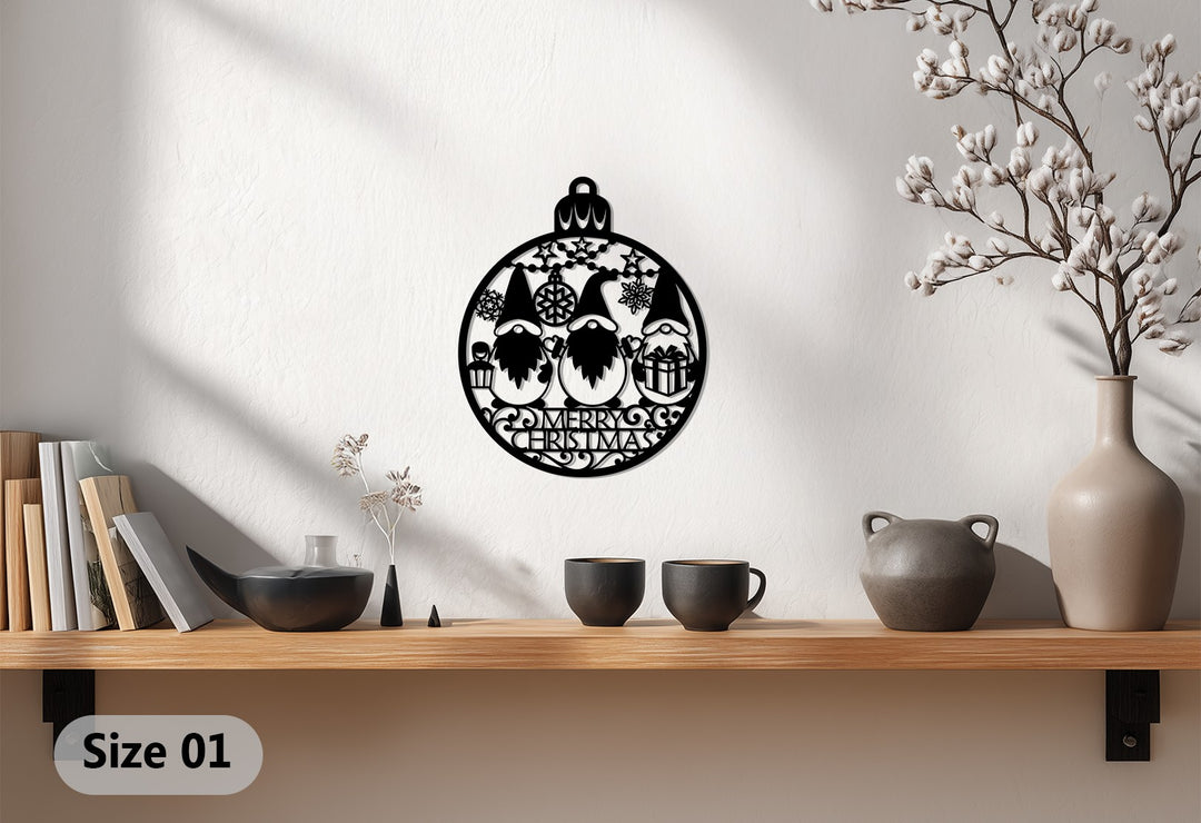 بهجة عيد الميلاد - عائلة الأقزام فن جداري معدني