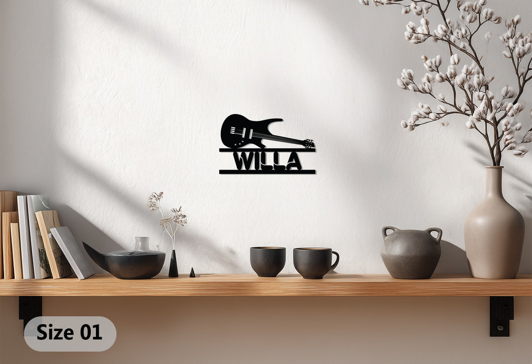 Milo Guitar Metal Wall Art – Personalized Music Lover Decor