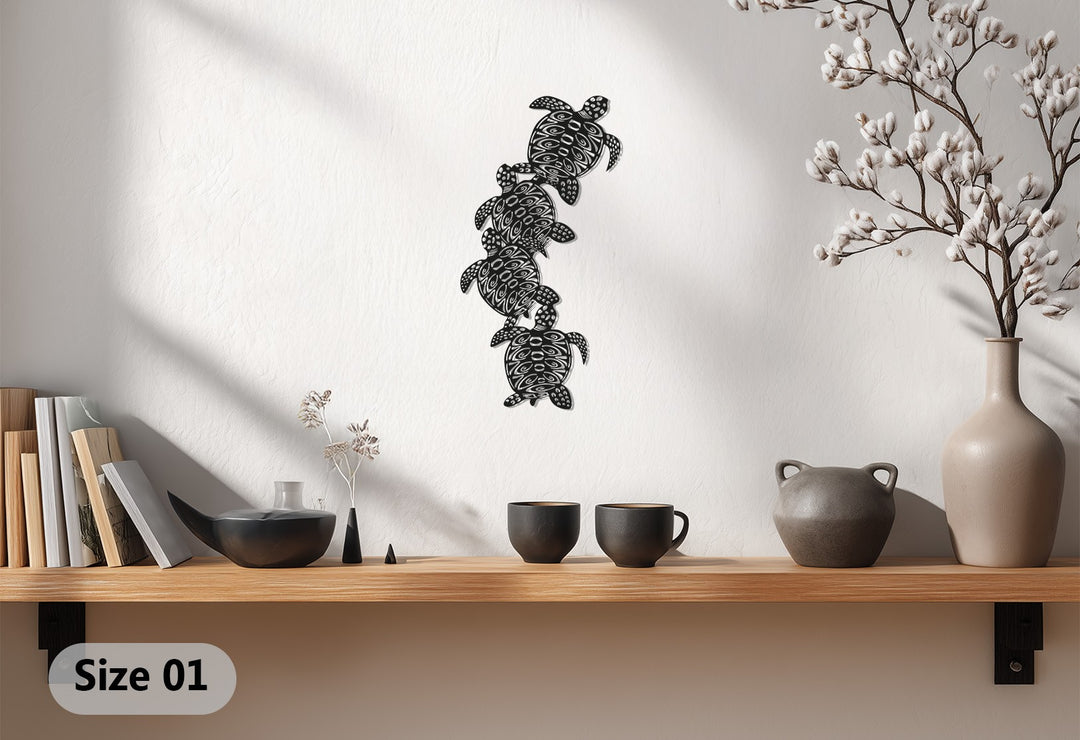 Sea Turtle Metal Wall Art – Tribal Ocean Design