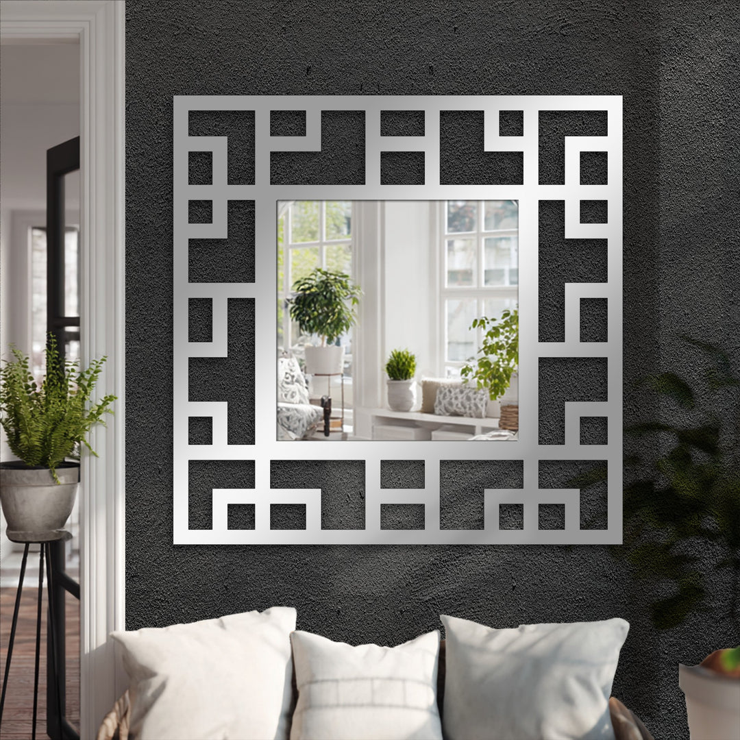 Decorative geometric wall mirror