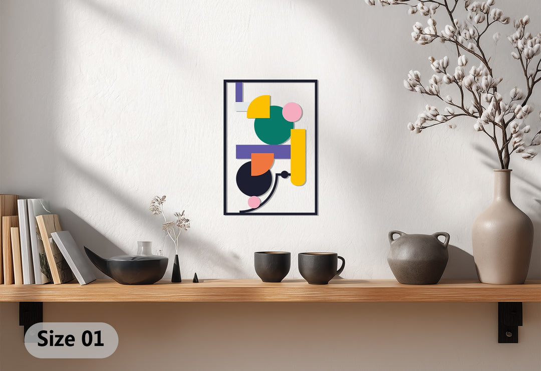 Geometric Balance Metal Wall Art – Modern Abstract Colorful Decor