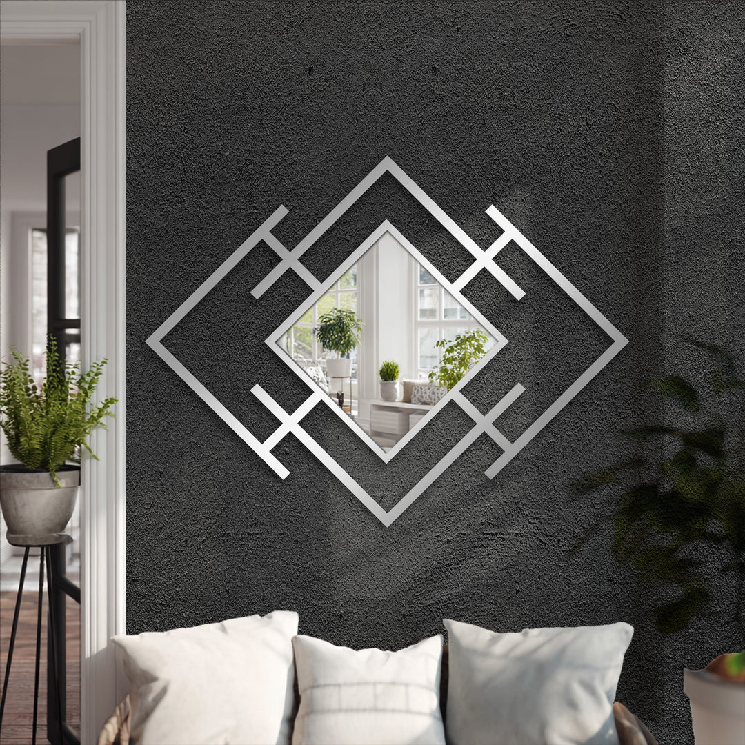 Modern diamond frame mirror