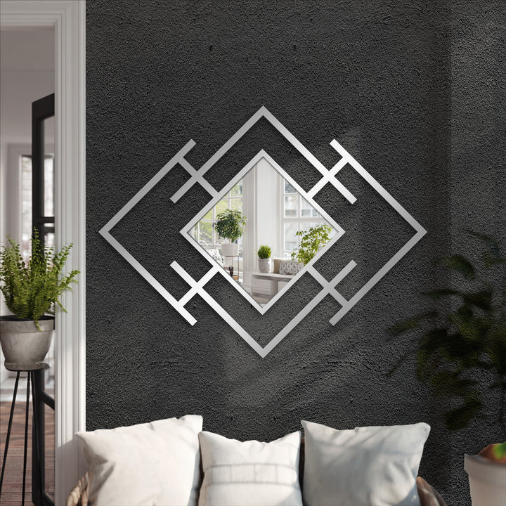 Modern diamond frame mirror